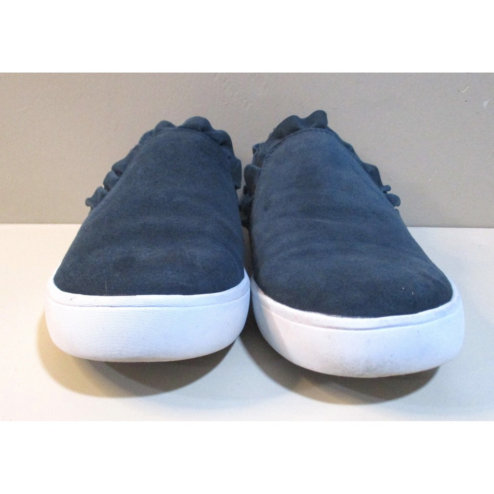 Kate Spade New York Navy Blue Suede Ruffle Slip On Sneakers Womens 8M